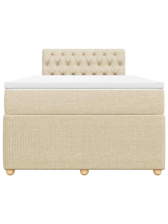 Box spring postel s matrací krémová 120x200 cm textil