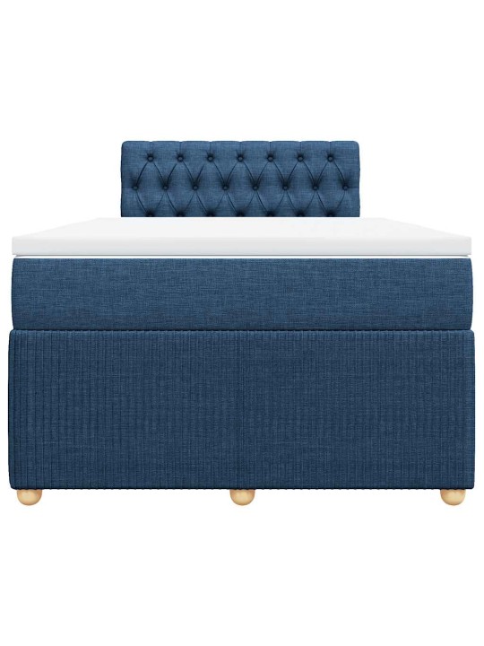 Box spring postel s matrací modrá 120x200 cm textil
