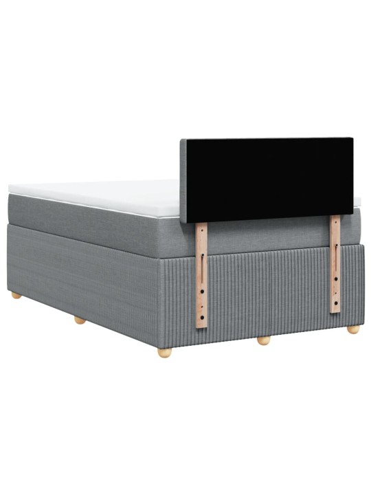 Box spring postel s matrací světle šedá 120 x 200 cm textil