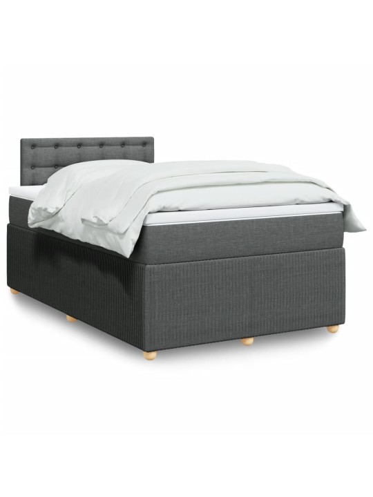 Box spring postel s matrací tmavě šedá 120x200 cm textil