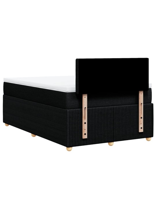 Box spring postel s matrací černá 120x200 cm textil