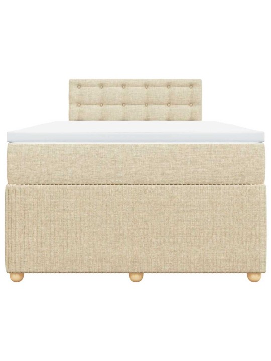 Box spring postel s matrací krémová 120x200 cm textil