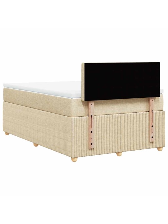 Box spring postel s matrací krémová 120x200 cm textil
