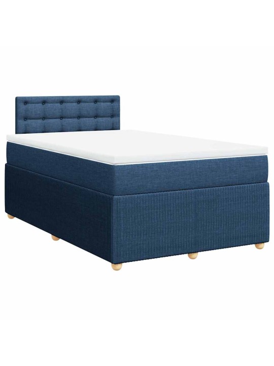 Box spring postel s matrací modrá 120x200 cm textil