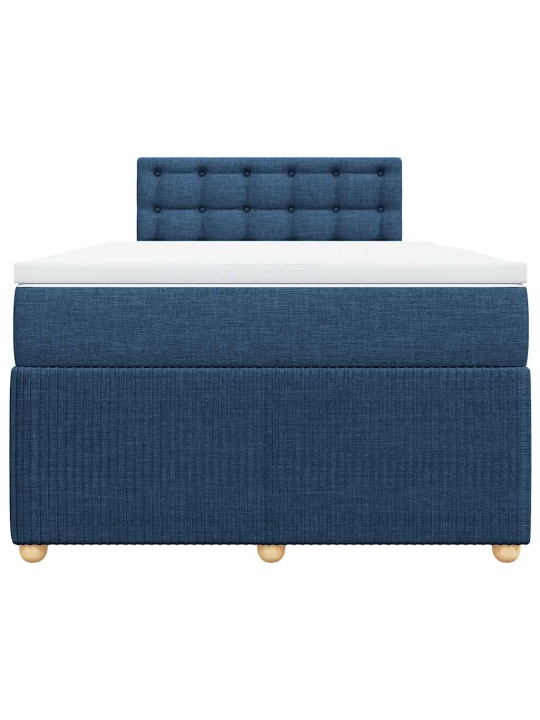 Box spring postel s matrací modrá 120x200 cm textil