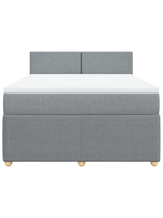 Box spring postel s matrací světle šedá 140 x 190 cm textil