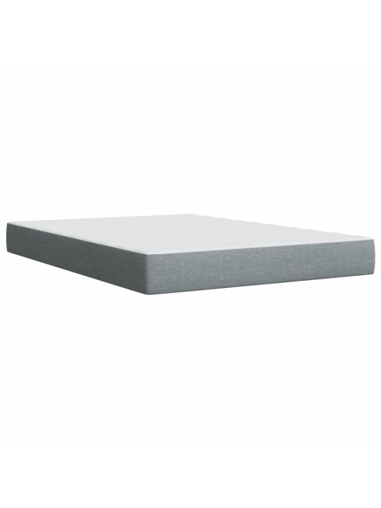 Box spring postel s matrací světle šedá 140 x 190 cm textil