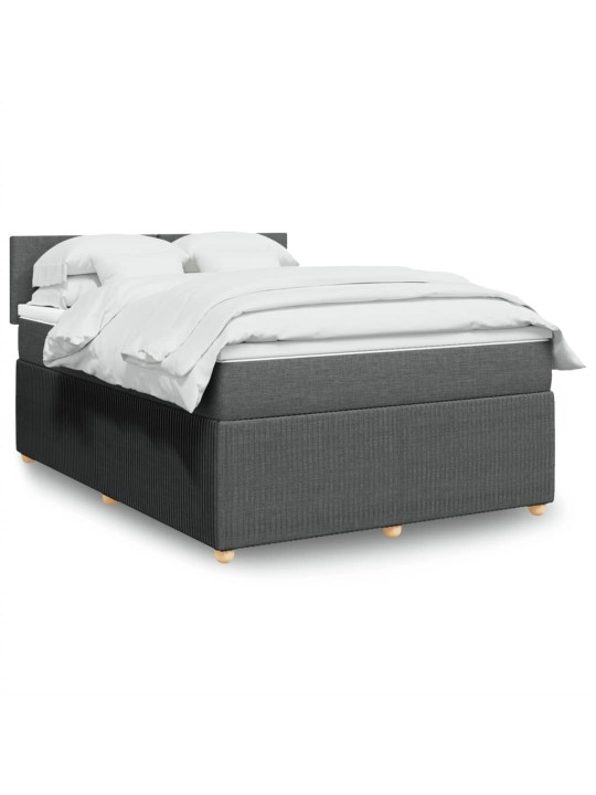 Box spring postel s matrací tmavě šedý 140 x 190 cm textil