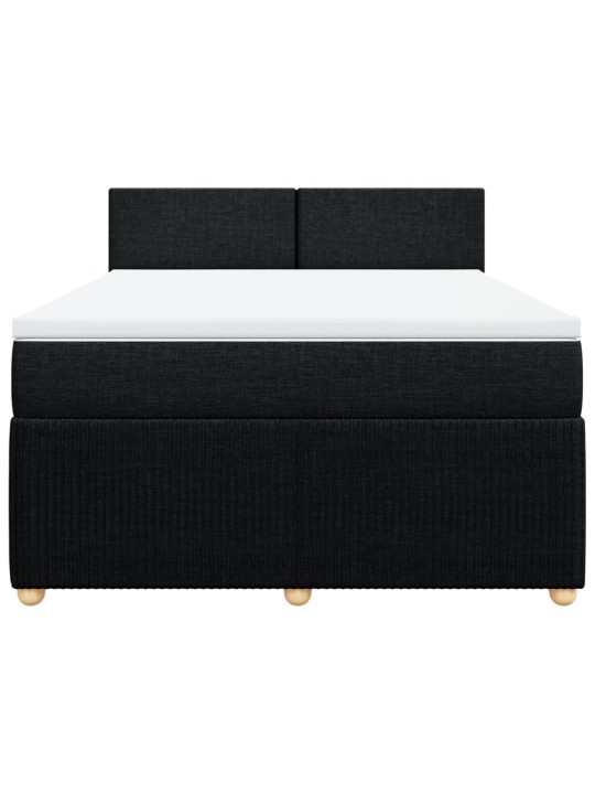 Box spring postel s matrací černá 140 x 190 cm textil