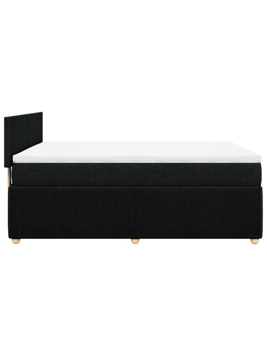 Box spring postel s matrací černá 140 x 190 cm textil