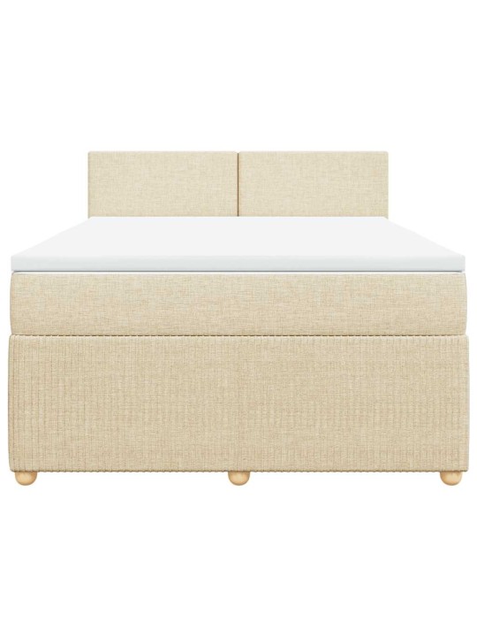 Box spring postel s matrací krémová 140x190 cm textil