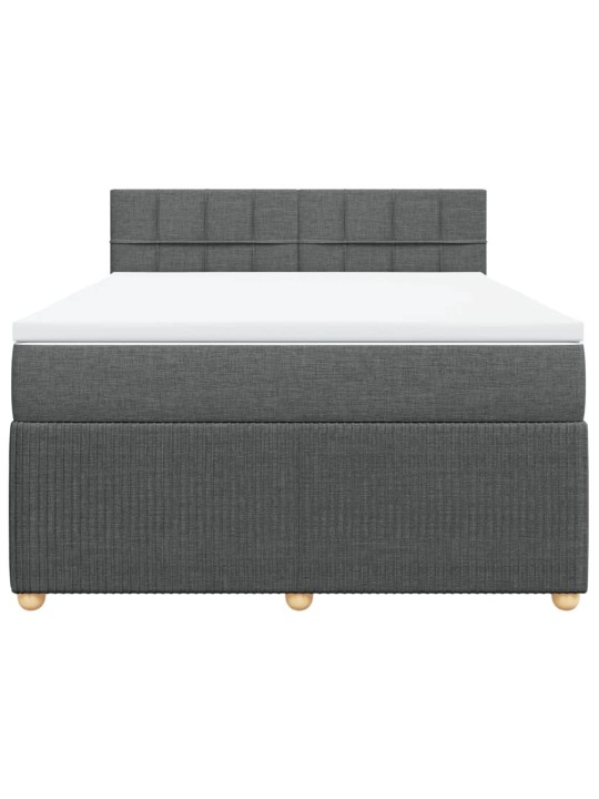 Box spring postel s matrací tmavě šedý 140 x 190 cm textil