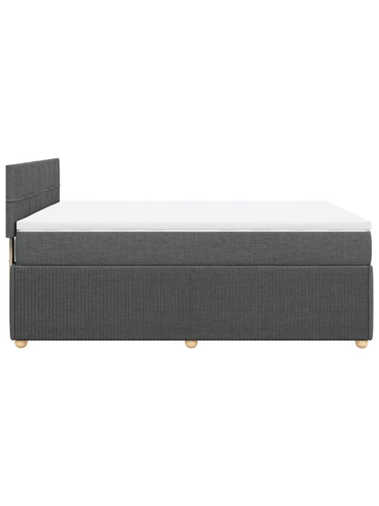 Box spring postel s matrací tmavě šedý 140 x 190 cm textil