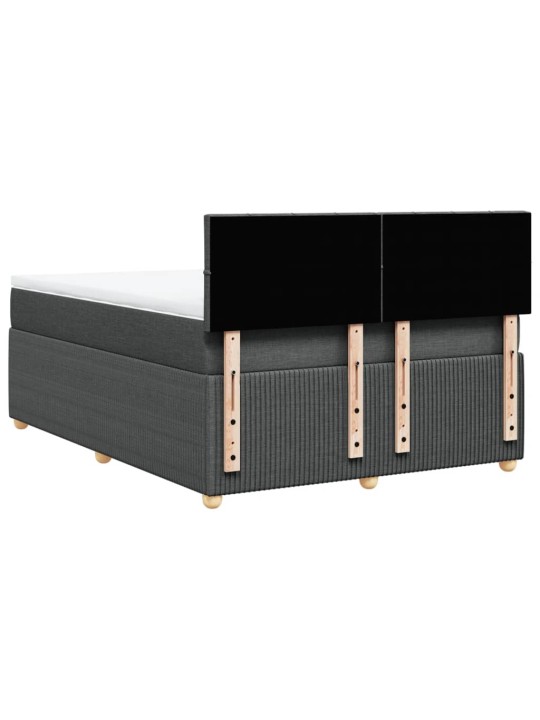 Box spring postel s matrací tmavě šedý 140 x 190 cm textil