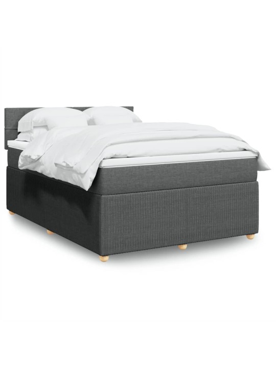 Box spring postel s matrací tmavě šedý 140 x 190 cm textil