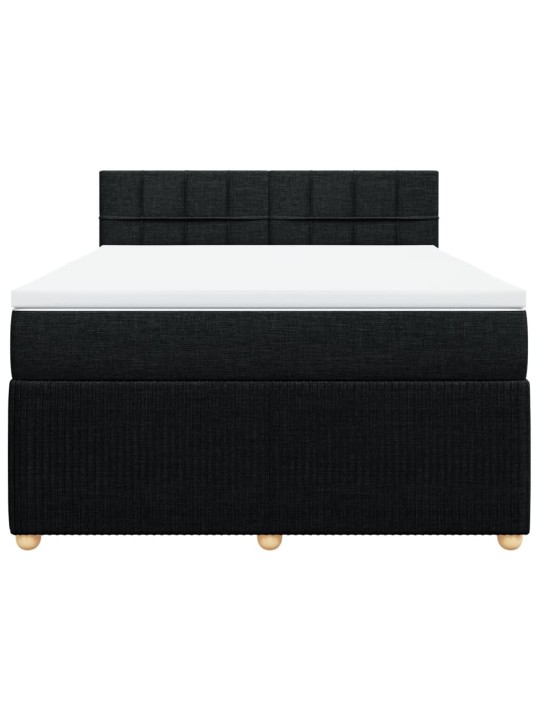 Box spring postel s matrací černá 140 x 190 cm textil