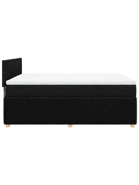 Box spring postel s matrací černá 140 x 190 cm textil