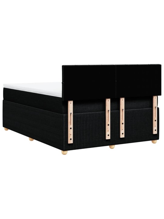Box spring postel s matrací černá 140 x 190 cm textil