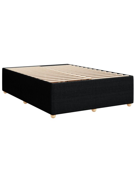 Box spring postel s matrací černá 140 x 190 cm textil