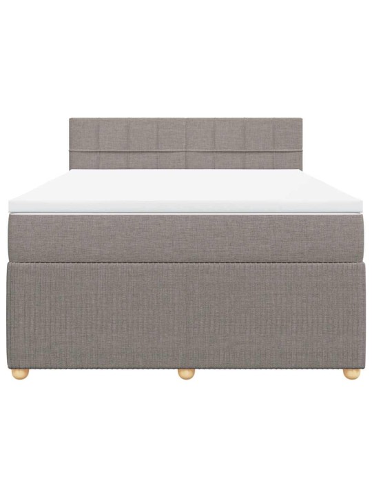 Box spring postel s matrací taupe 140x190 cm textil