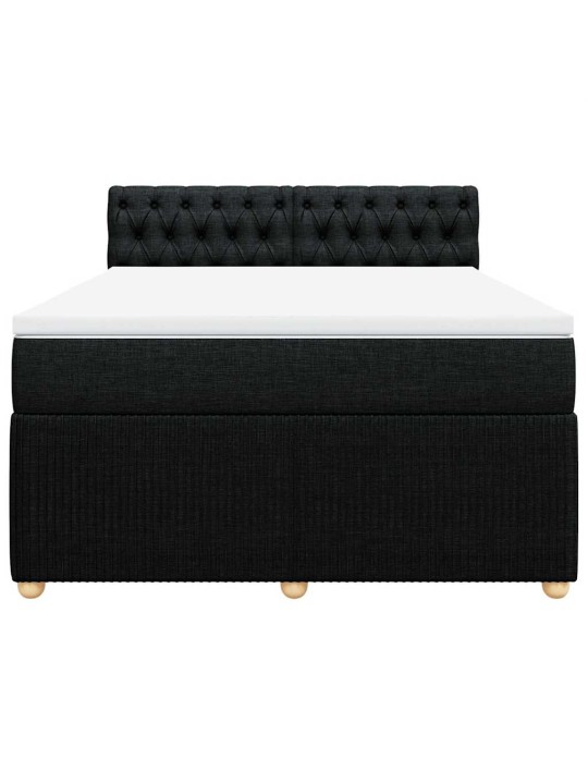 Box spring postel s matrací černá 140 x 190 cm textil