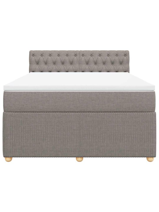 Box spring postel s matrací taupe 140x190 cm textil