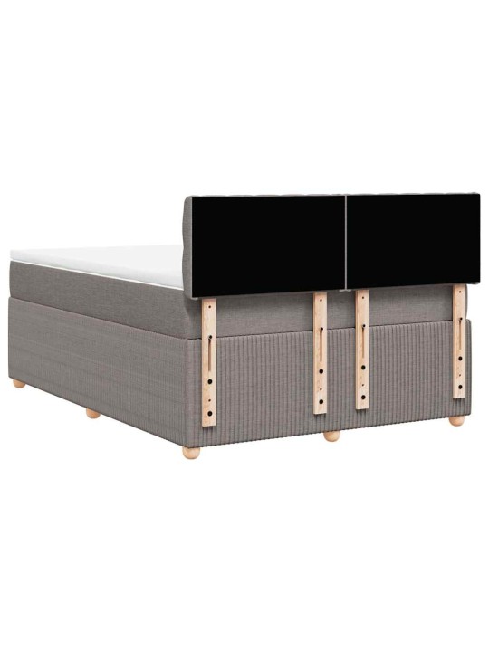 Box spring postel s matrací taupe 140x190 cm textil