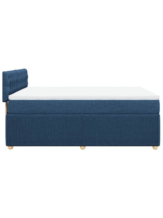 Box spring postel s matrací modrá 140x190 cm textil