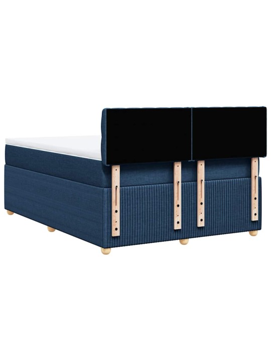 Box spring postel s matrací modrá 140x190 cm textil