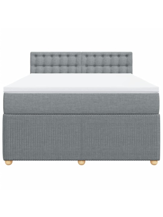 Box spring postel s matrací světle šedá 140 x 190 cm textil