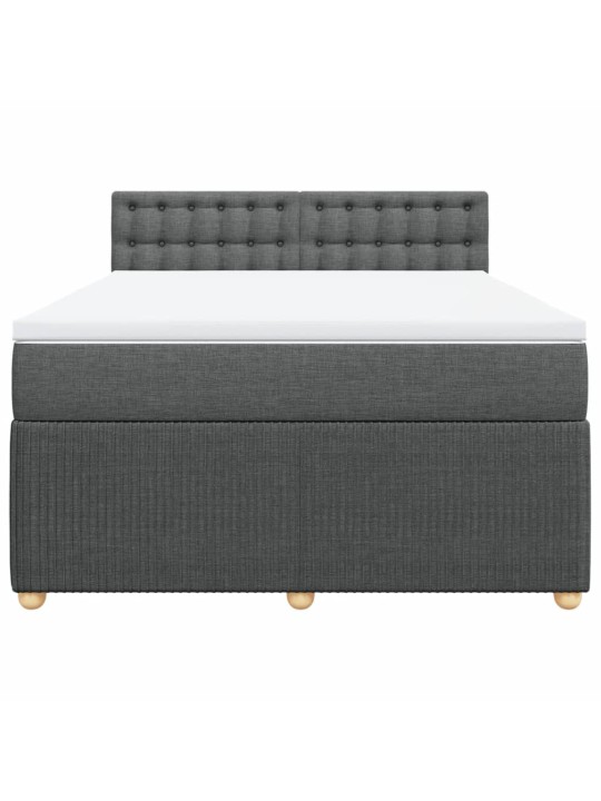 Box spring postel s matrací tmavě šedý 140 x 190 cm textil
