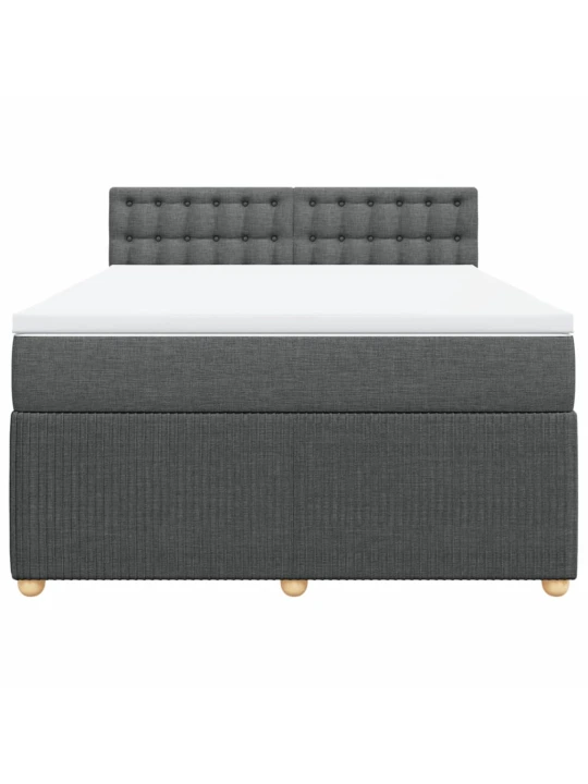 Box spring postel s matrací tmavě šedý 140 x 190 cm textil
