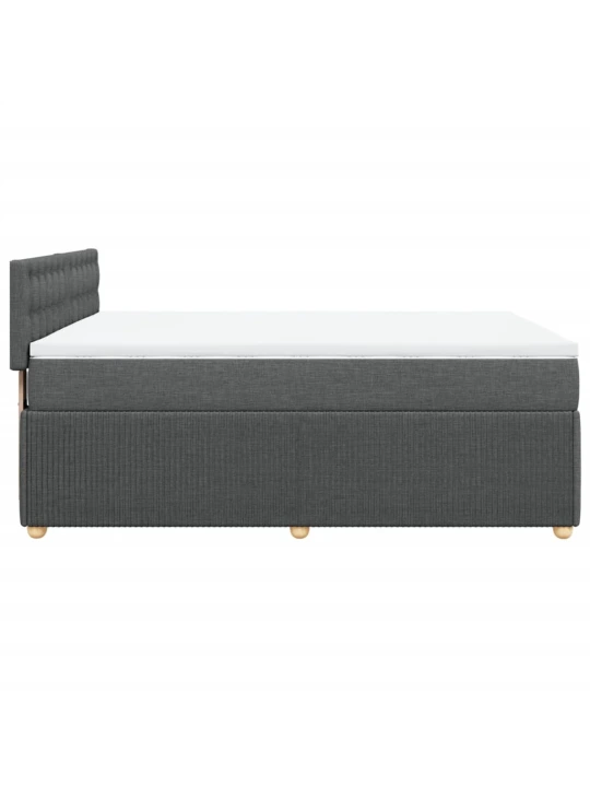 Box spring postel s matrací tmavě šedý 140 x 190 cm textil