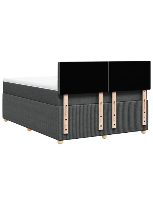Box spring postel s matrací tmavě šedý 140 x 190 cm textil