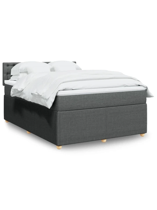 Box spring postel s matrací tmavě šedý 140 x 190 cm textil