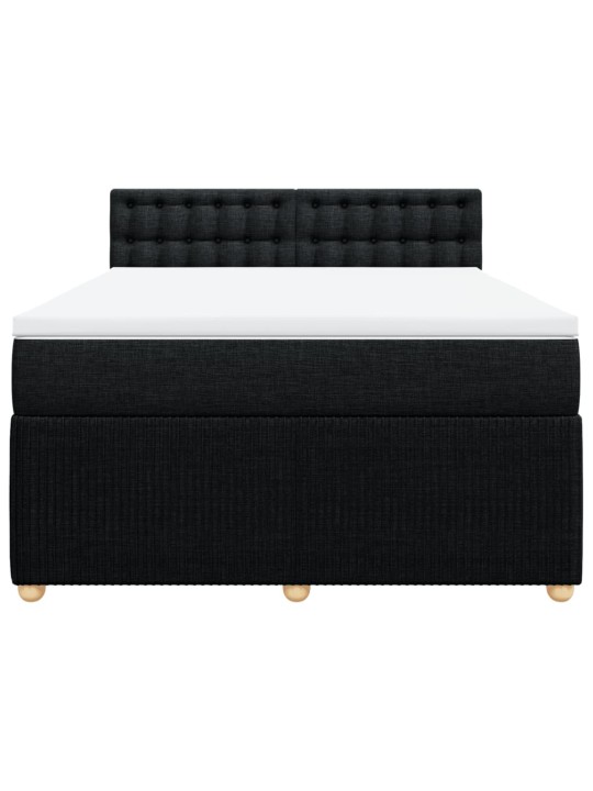 Box spring postel s matrací černá 140 x 190 cm textil