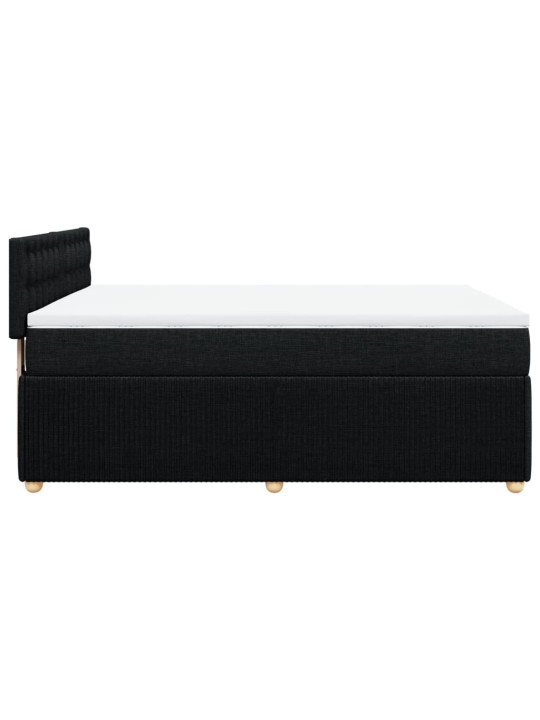 Box spring postel s matrací černá 140 x 190 cm textil