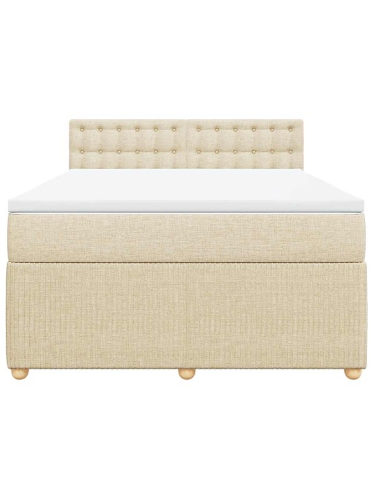Box spring postel s matrací krémová 140x190 cm textil