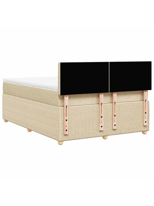 Box spring postel s matrací krémová 140x190 cm textil
