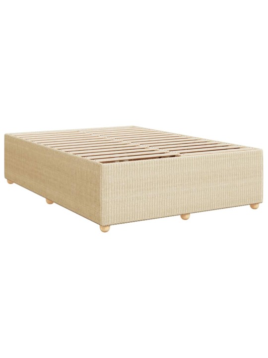 Box spring postel s matrací krémová 140x190 cm textil