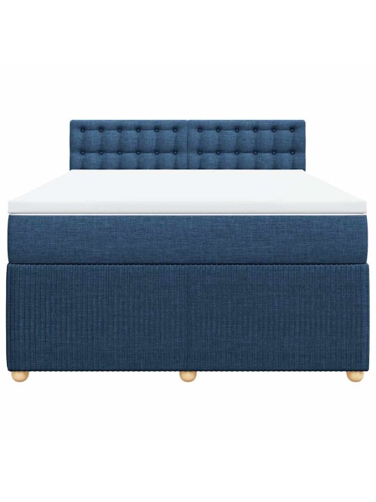 Box spring postel s matrací modrá 140x190 cm textil