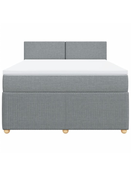 Box spring postel s matrací světle šedá 140 x 200 cm textil