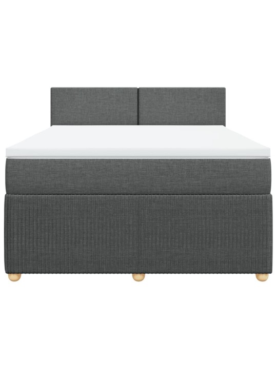 Box spring postel s matrací tmavě šedá 140x200 cm textil