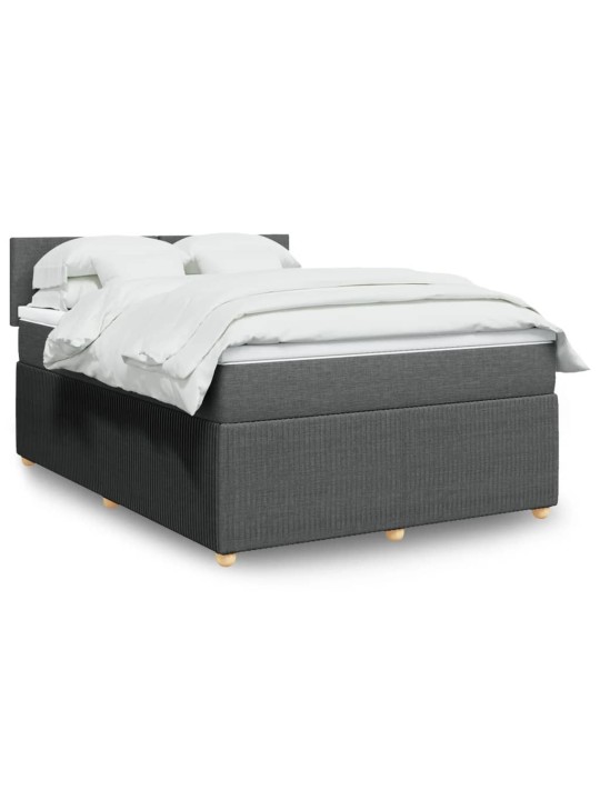 Box spring postel s matrací tmavě šedá 140x200 cm textil