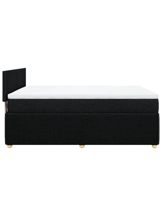 Box spring postel s matrací černá 140x200 cm textil