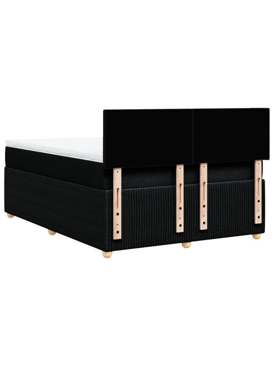 Box spring postel s matrací černá 140x200 cm textil