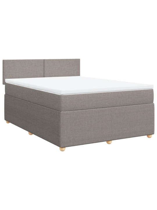 Box spring postel s matrací taupe 140x200 cm textil