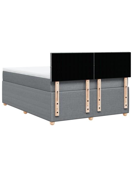 Box spring postel s matrací světle šedá 140 x 200 cm textil