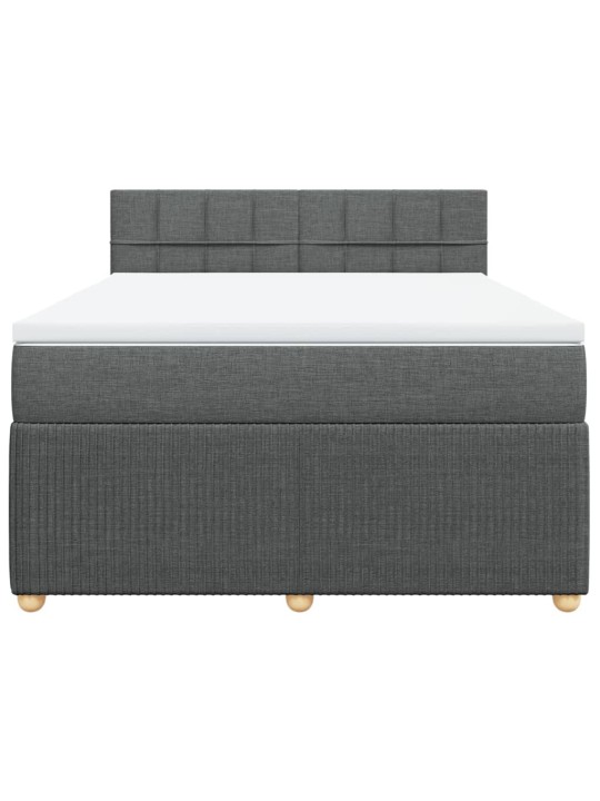 Box spring postel s matrací tmavě šedá 140x200 cm textil
