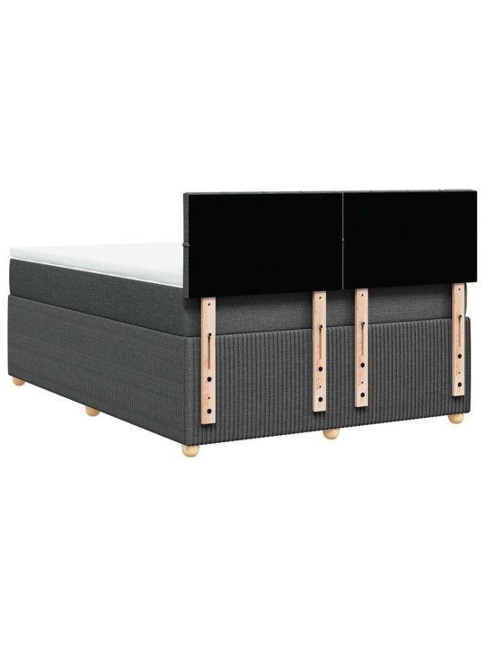 Box spring postel s matrací tmavě šedá 140x200 cm textil